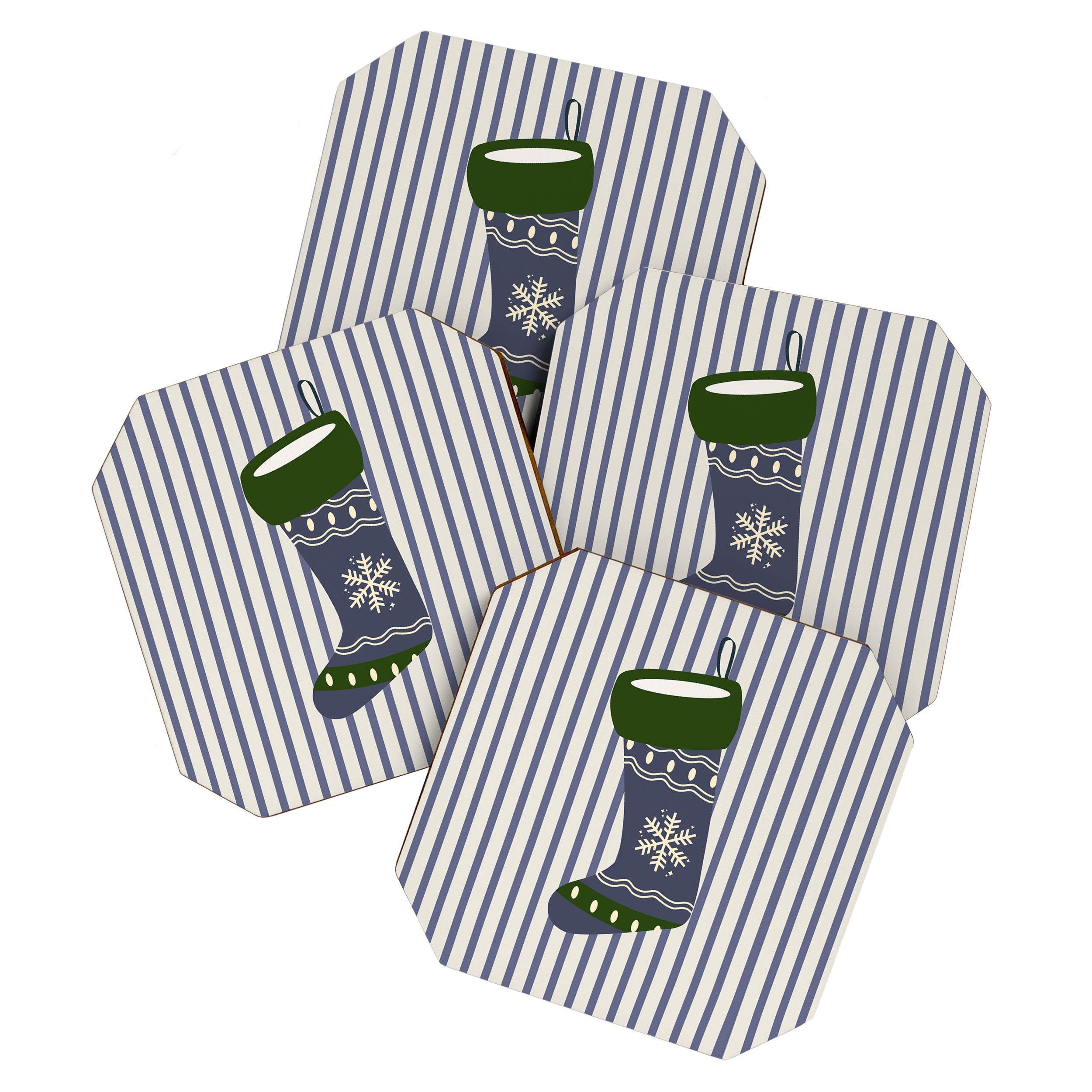 Christmas Stocking Blue Coaster Gallery Image 1