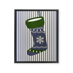 Christmas Stocking Blue Framed Canvas Print Gallery Image 6