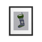 Christmas Stocking Blue Framed Art Print Gallery Image 5