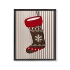 Christmas Stocking Brown And Red Framed Canvas Print Gallery Image 6