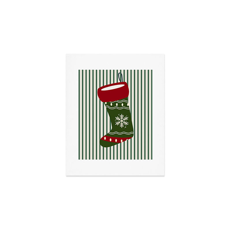 Christmas Stocking Green Art Print Gallery Image 1