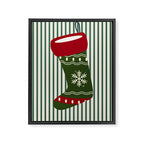 Christmas Stocking Green Framed Canvas Print Gallery Image 6