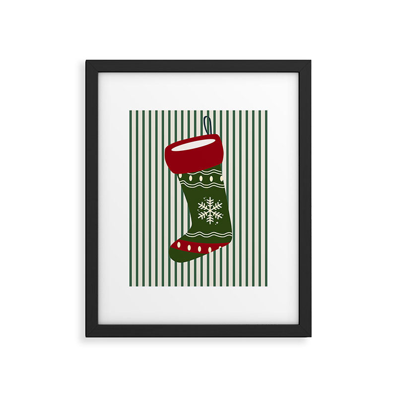 Christmas Stocking Green Framed Art Print Gallery Image 5