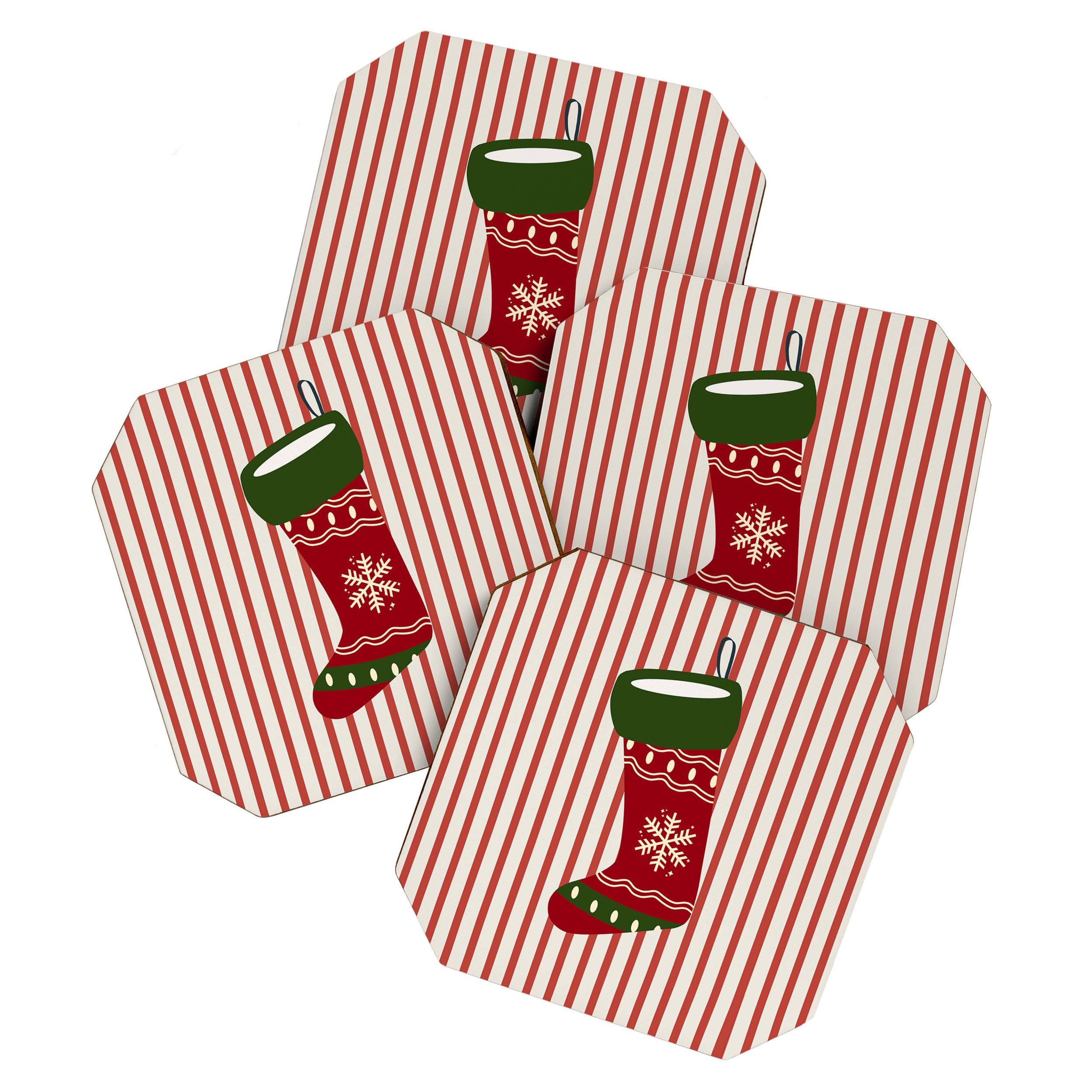 Christmas Stocking Red Coaster Gallery Image 1