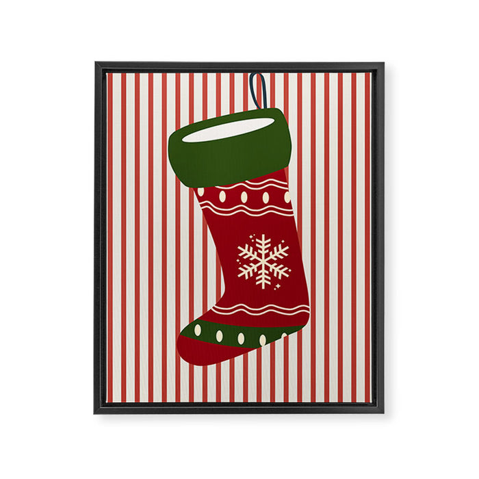 Christmas Stocking Red Framed Canvas Print Gallery Image 1