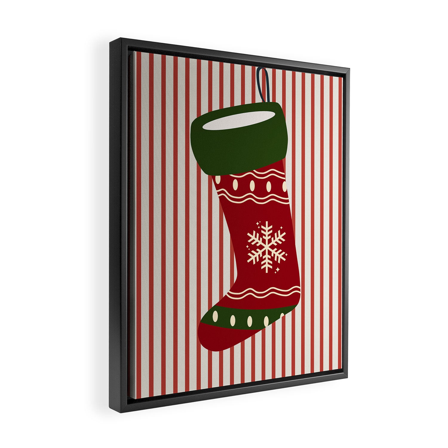 Christmas Stocking Red Framed Canvas Print Gallery Image 2