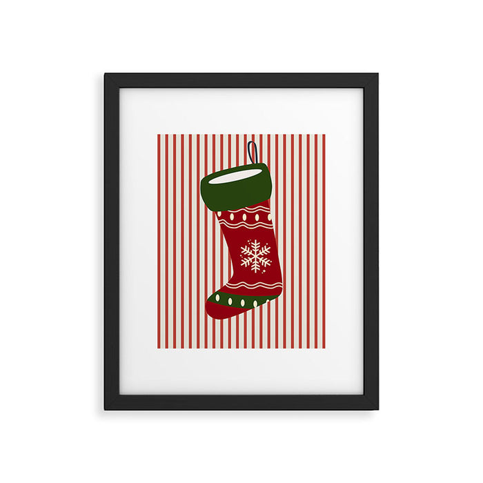 Christmas Stocking Red Framed Art Print Gallery Image 1