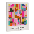 Color Block Print Mid Century Modern Retro Wall Art Geometric Pattern Abstract Canvas Print Gallery Image 6