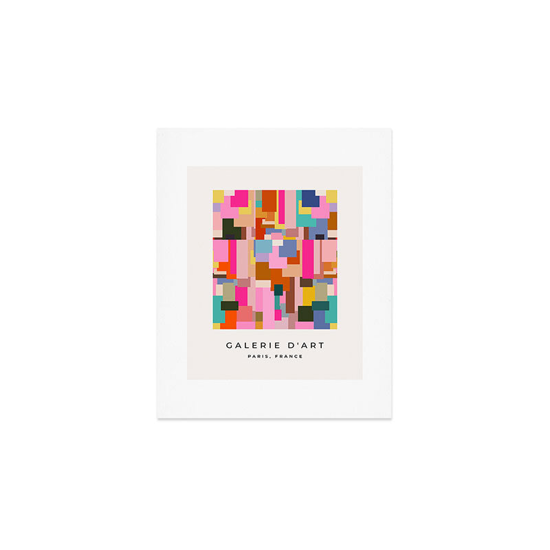 Color Block Print Mid Century Modern Retro Wall Art Geometric Pattern Abstract Art Print Gallery Image 1