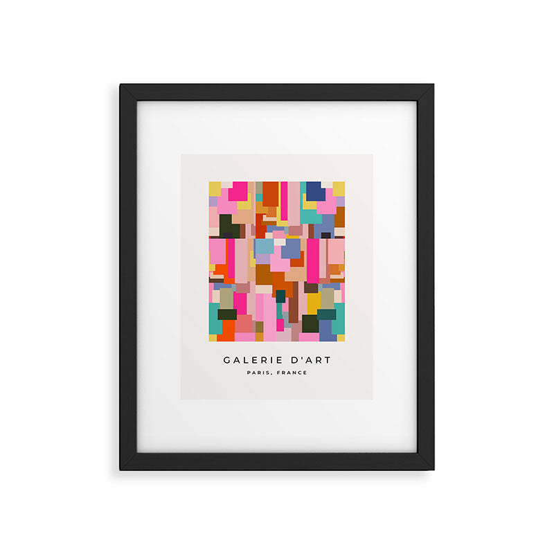 Color Block Print Mid Century Modern Retro Wall Art Geometric Pattern Abstract Framed Art Print Gallery Image 4