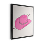 Cowboy Hat Print Pink Preppy Decor Aesthetic Framed Canvas Print Gallery Image 2