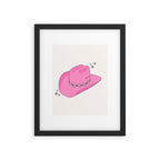 Cowboy Hat Print Pink Preppy Decor Aesthetic Framed Art Print Gallery Image 4