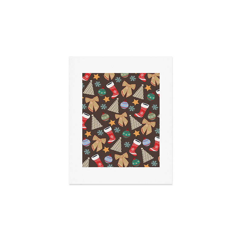 Cute Christmas Brown Art Print Gallery Image 1