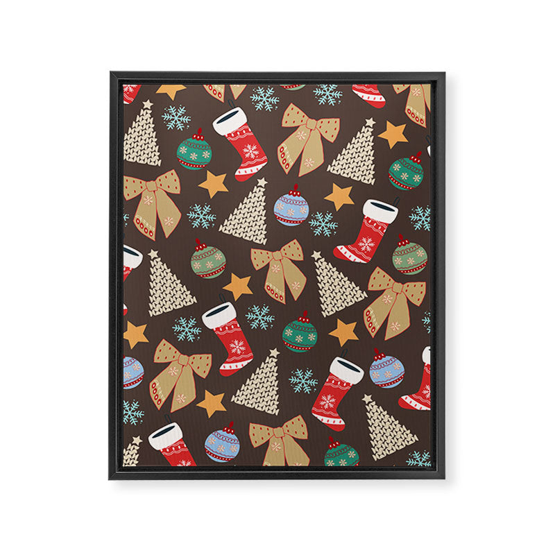 Cute Christmas Brown Framed Canvas Print Gallery Image 6