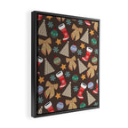 Cute Christmas Brown Framed Canvas Print Gallery Image 2