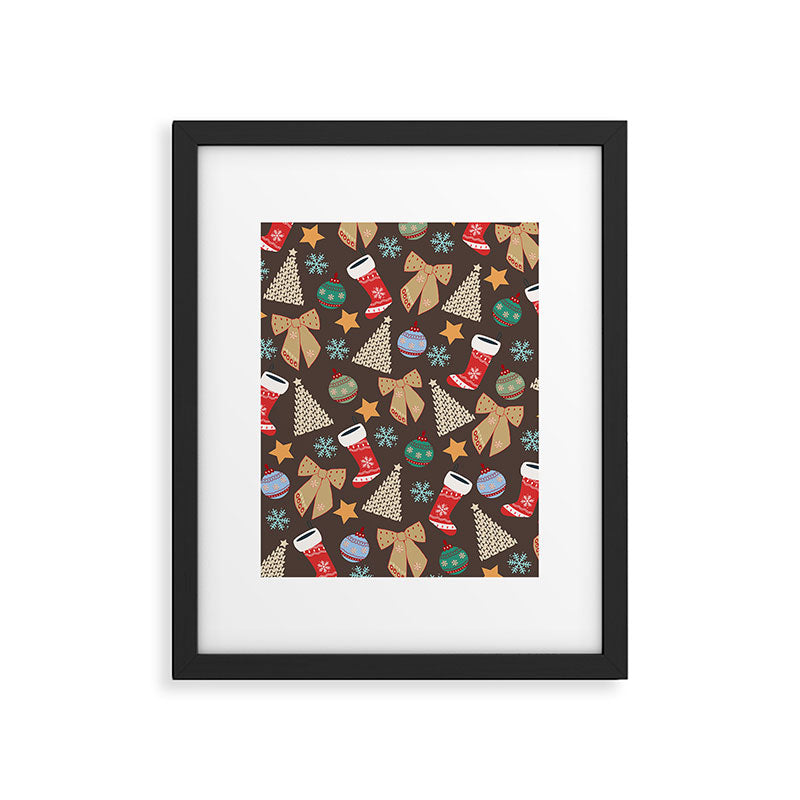 Cute Christmas Brown Framed Art Print Gallery Image 5