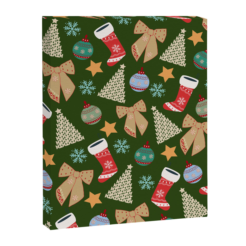 Cute Christmas Dark Green Canvas Print Gallery Image 6