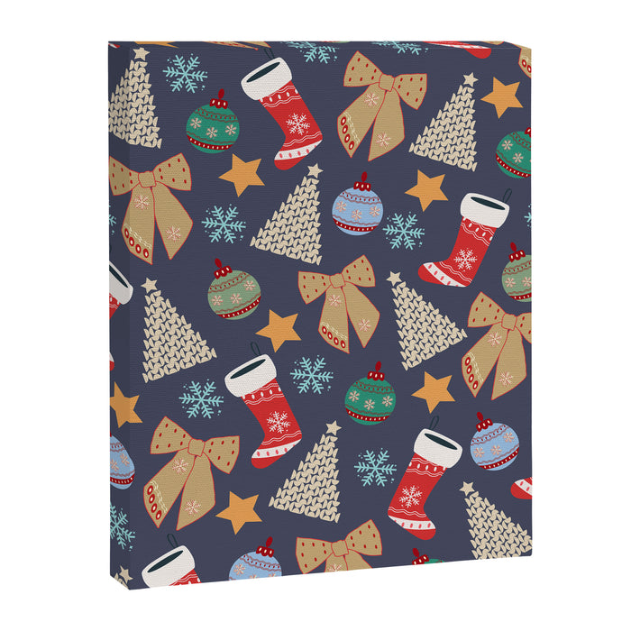 Cute Christmas Navy Blue Canvas Print Gallery Image 1