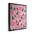 Cute Christmas Pink Framed Canvas Print Gallery Image 2