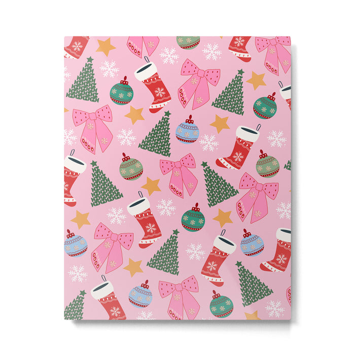 Cute Christmas Pink Metal Print Gallery Image 1