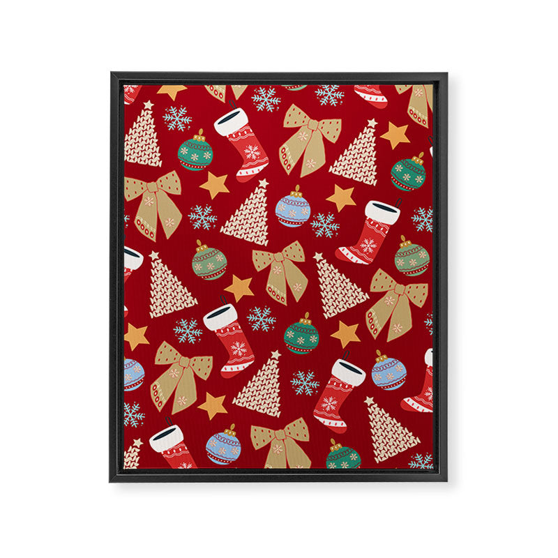 Cute Christmas Red Framed Canvas Print Gallery Image 6