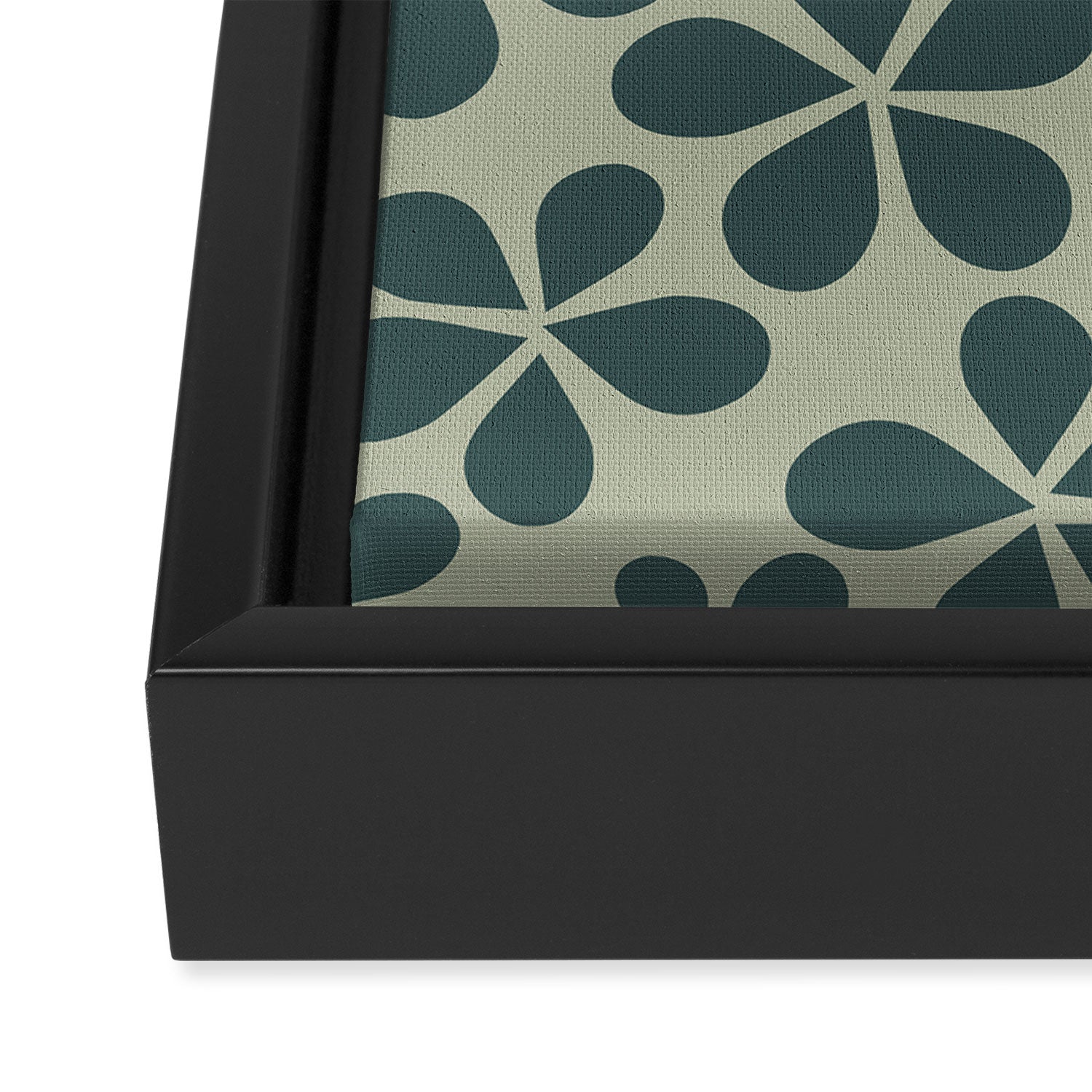 Daisy Florets 07 Green Framed Canvas Print Gallery Image 3
