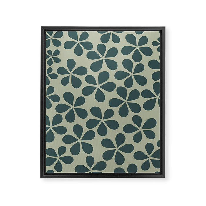 Daisy Florets 07 Green Framed Canvas Print Gallery Image 1