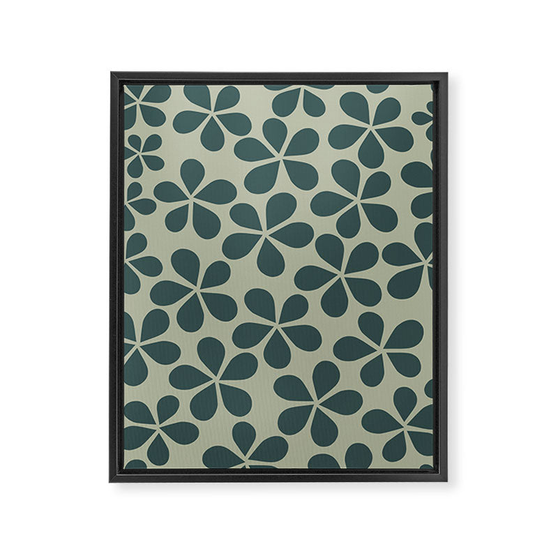 Daisy Florets 07 Green Framed Canvas Print Gallery Image 6