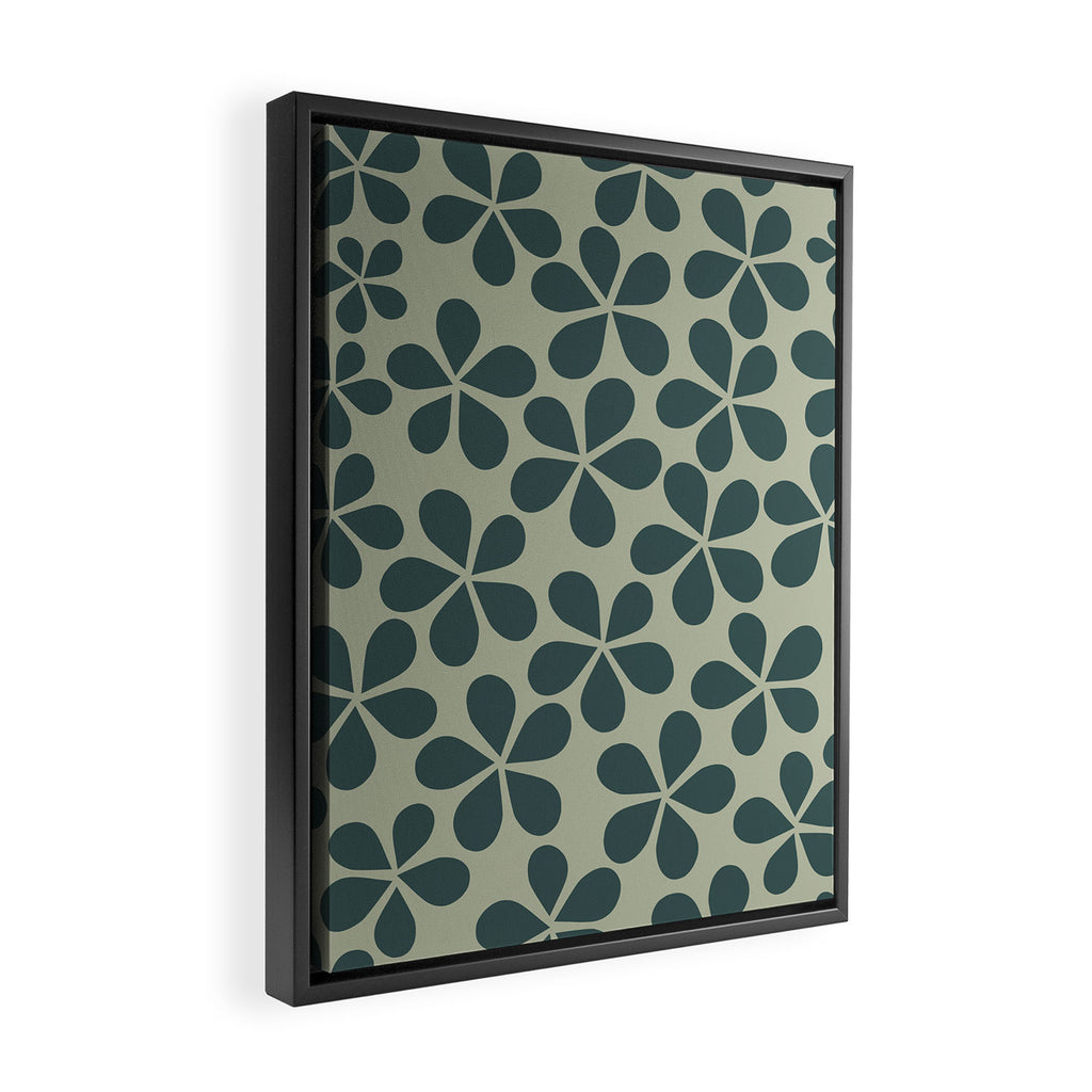 Daisy Florets 07 Green Framed Canvas Print Gallery Image 2