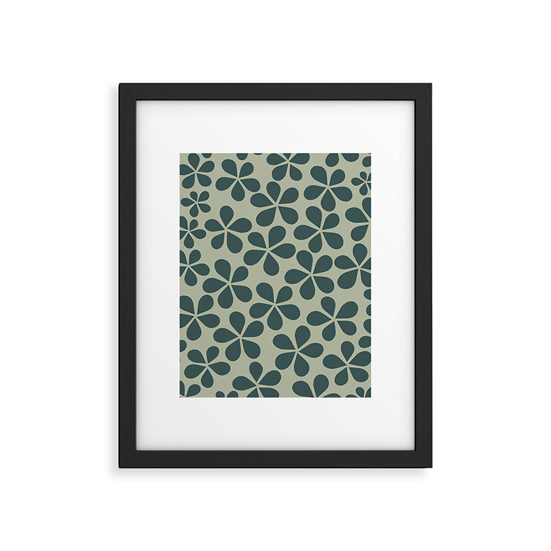 Daisy Florets 07 Green Framed Art Print Gallery Image 5