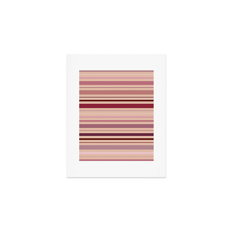 Dusty Rose And Blush Stripes Art Print Gallery Image 1