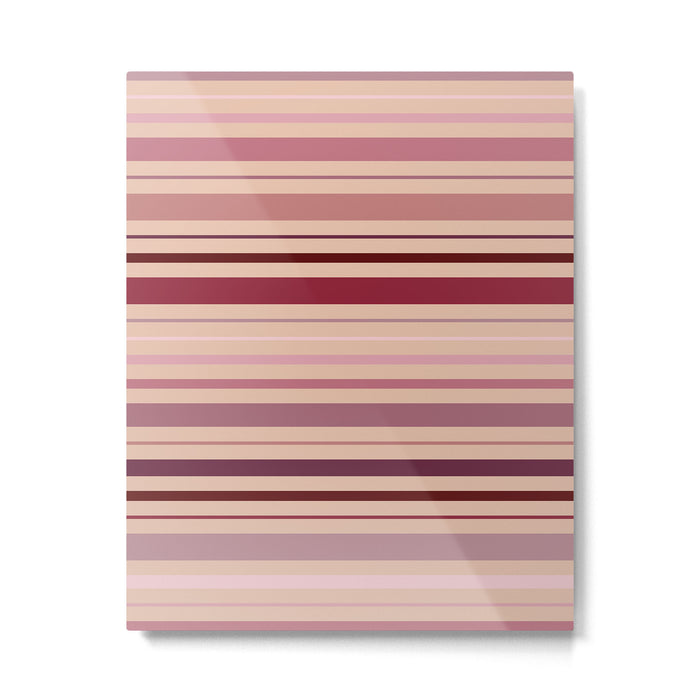 Dusty Rose And Blush Stripes Metal Print Gallery Image 1