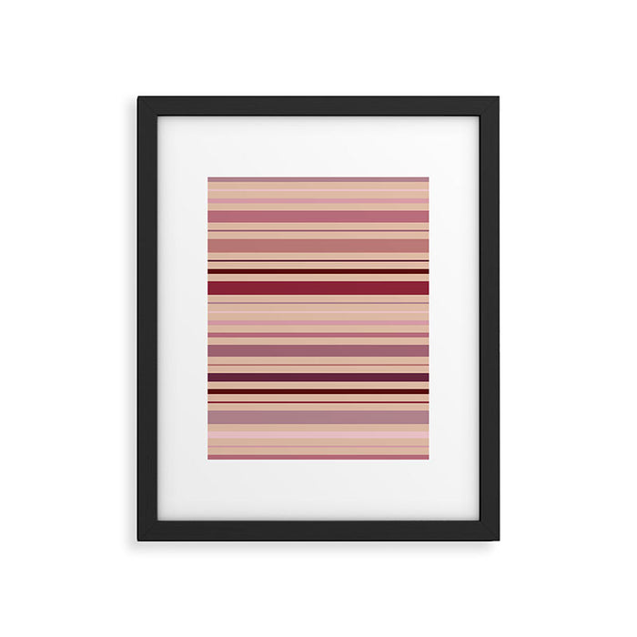 Dusty Rose And Blush Stripes Framed Art Print Gallery Image 1