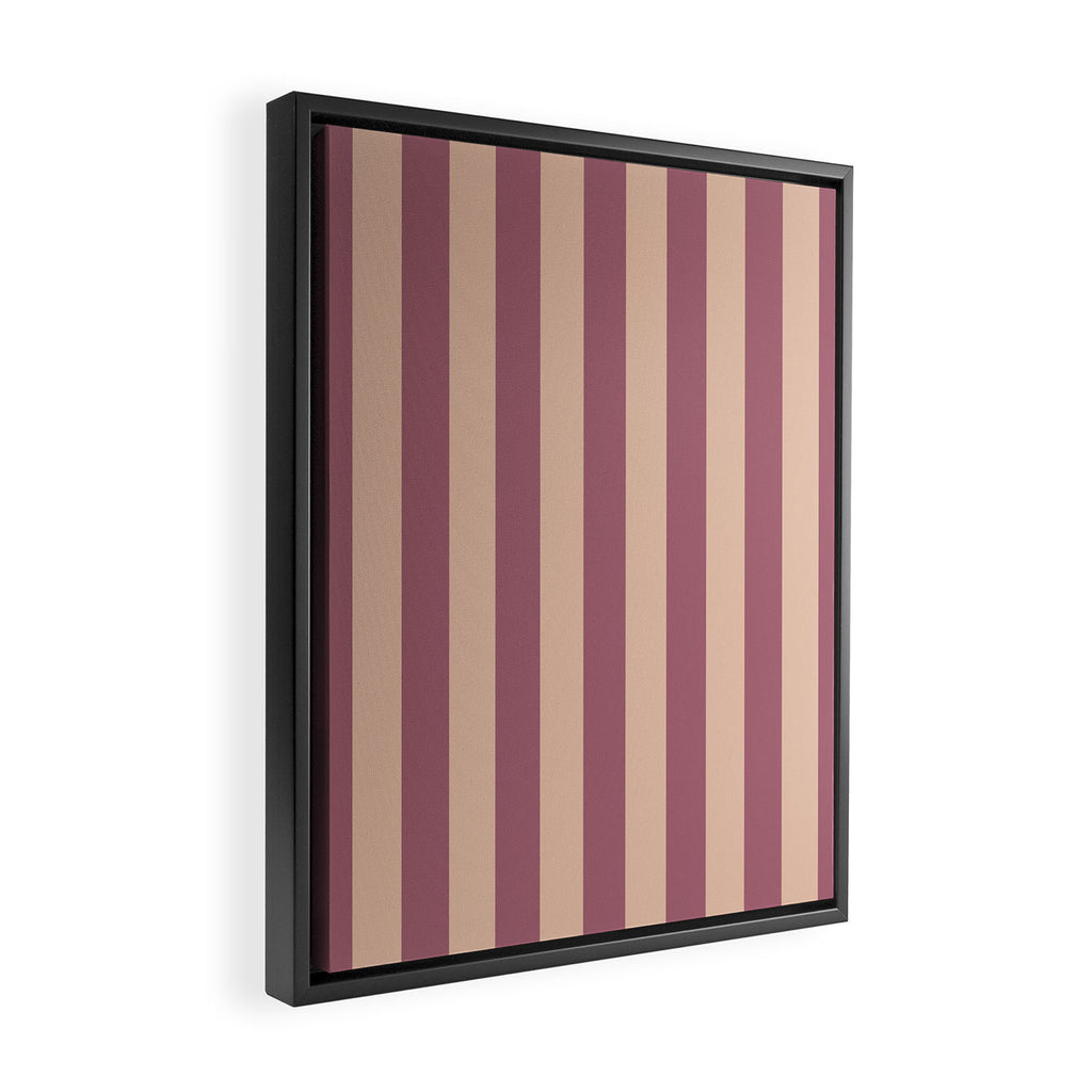 Dusty Rose Striped Framed Canvas Print Gallery Image 2