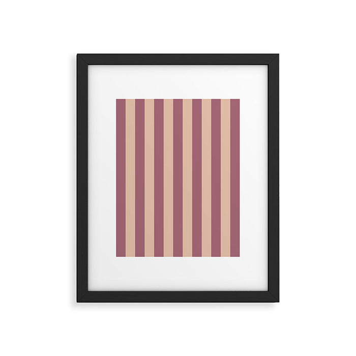 Dusty Rose Striped Framed Art Print Gallery Image 1