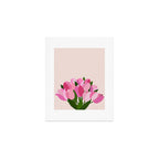 Fresh Tulips - Abstract Floral Pink Preppy Flowers Art Print Gallery Image 1