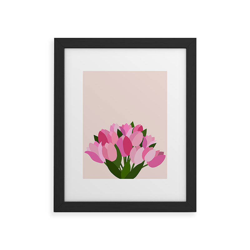 Fresh Tulips - Abstract Floral Pink Preppy Flowers Framed Art Print Gallery Image 4