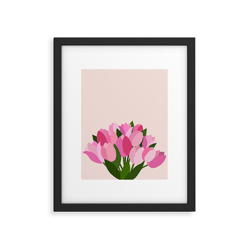 Fresh Tulips - Abstract Floral Pink Preppy Flowers Framed Art Print Gallery Image 4