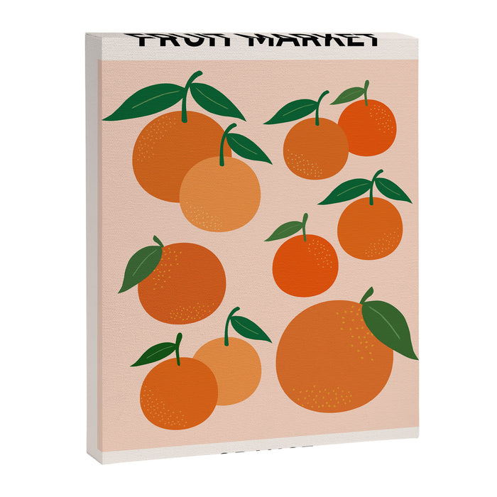 Fruit Market Print Oranges Fruit Art Orange Fruit Market Aesthetic Food Art Modern Decor Canvas Print Gallery Image 1