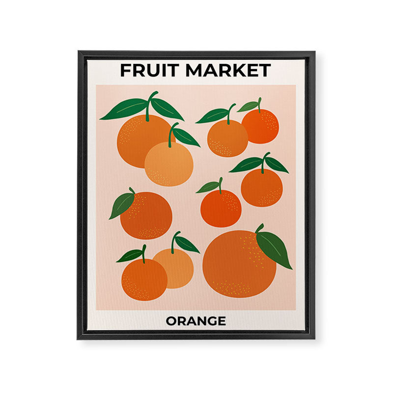 Fruit Market Print Oranges Fruit Art Orange Fruit Market Aesthetic Food Art Modern Decor Framed Canvas Print Gallery Image 6