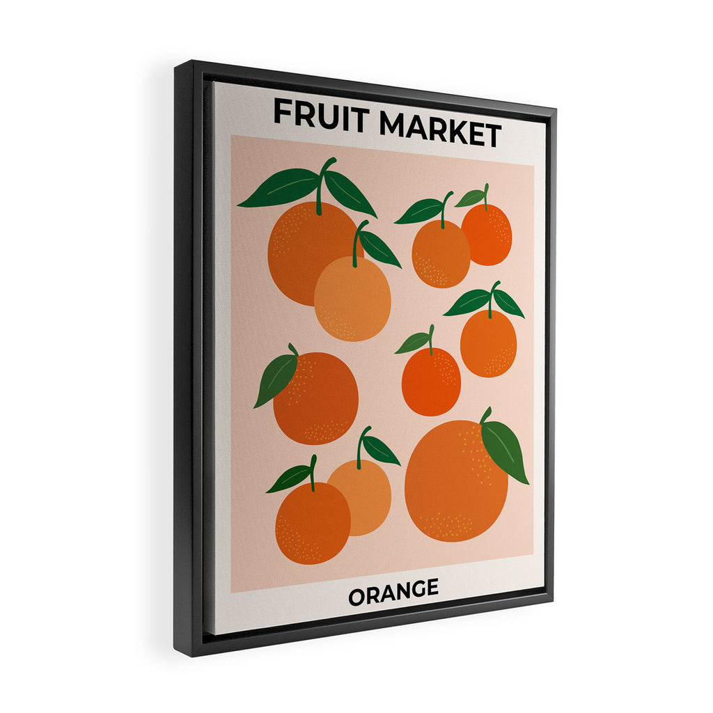 Fruit Market Print Oranges Fruit Art Orange Fruit Market Aesthetic Food Art Modern Decor Framed Canvas Print Gallery Image 2