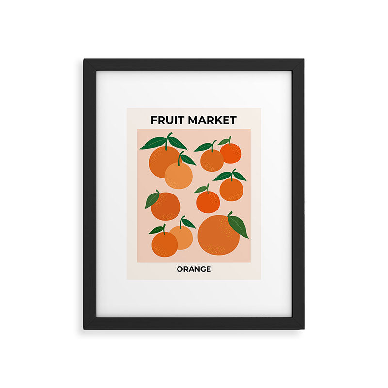Fruit Market Print Oranges Fruit Art Orange Fruit Market Aesthetic Food Art Modern Decor Framed Art Print Gallery Image 5