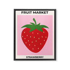 Fruit Market Print Pink Strawberry Print Fruit Art Modern Decor Food Art Abstract Framed Canvas Print Gallery Image 6