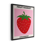 Fruit Market Print Pink Strawberry Print Fruit Art Modern Decor Food Art Abstract Framed Canvas Print Gallery Image 2