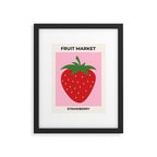 Fruit Market Print Pink Strawberry Print Fruit Art Modern Decor Food Art Abstract Framed Art Print Gallery Image 5