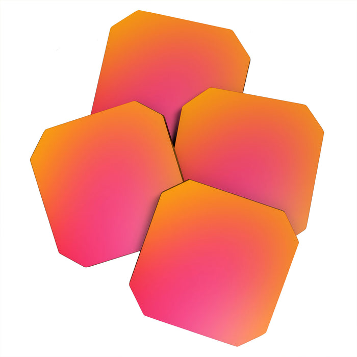 Glowy Orange And Pink Gradient Coaster Gallery Image 1