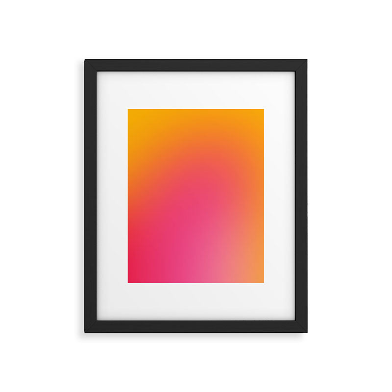 Glowy Orange And Pink Gradient Framed Art Print Gallery Image 5
