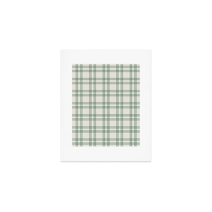 Green And Cream Gingham Art Print Gallery Image 1
