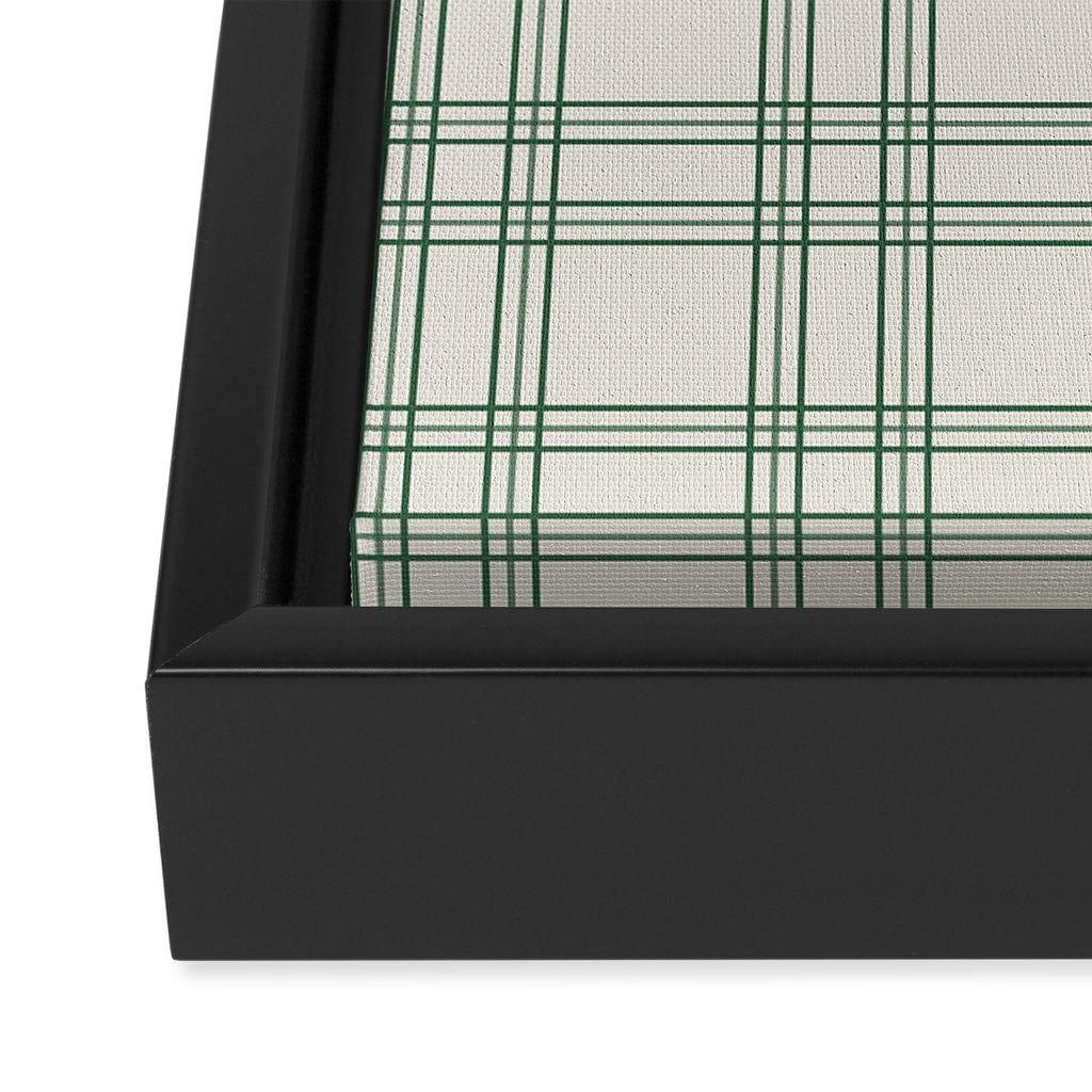 Green And Cream Gingham Framed Canvas Print Gallery Image 3