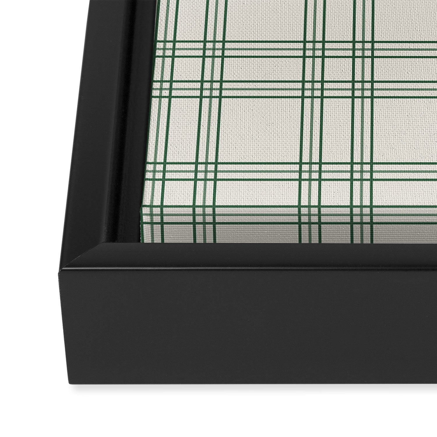 Green And Cream Gingham Framed Canvas Print Gallery Image 3